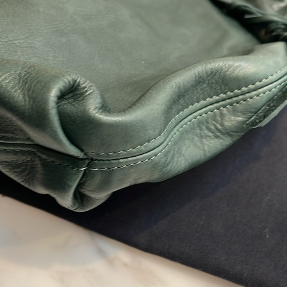 Horse and Nail handbag green silver and brown leather hobo style - Picture 7 of 15